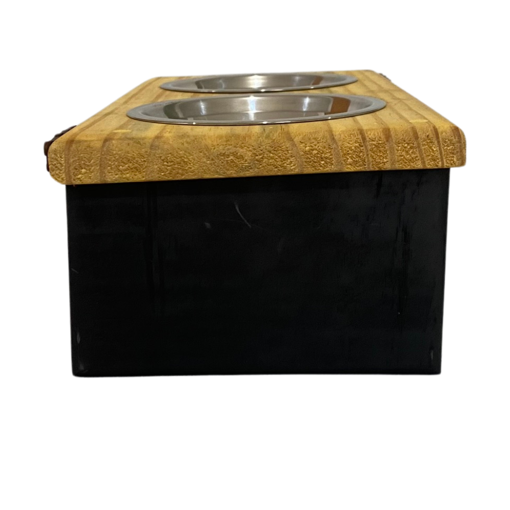 Comedouro Elevado e personalizado de Madeira para Pets Bullni Store