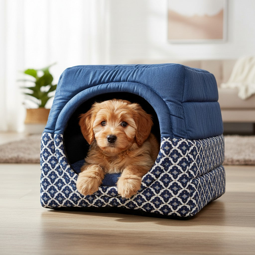 Toca Iglu Pet cachorro e Gatos Marinho Geometrico Drop
