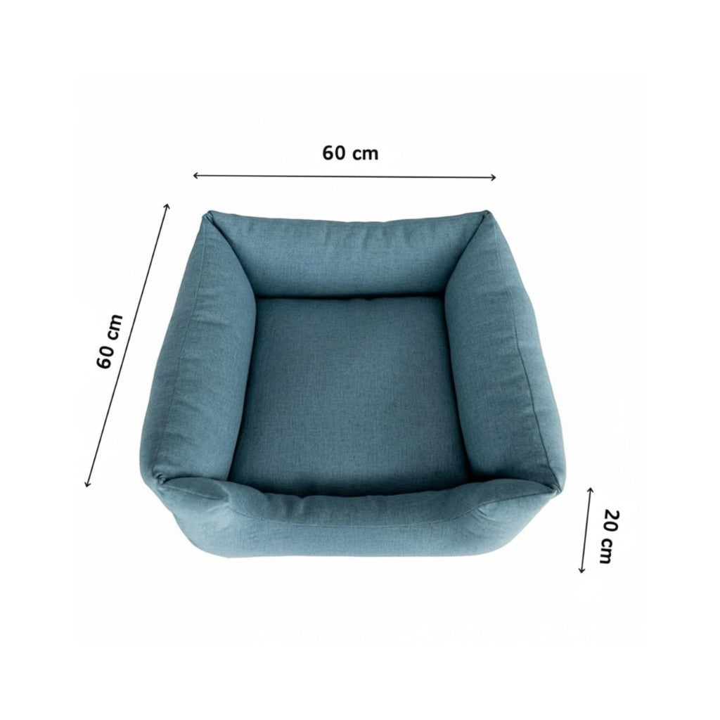 Cama Para Cachorro Quadrada conforto Azul Anil Drop