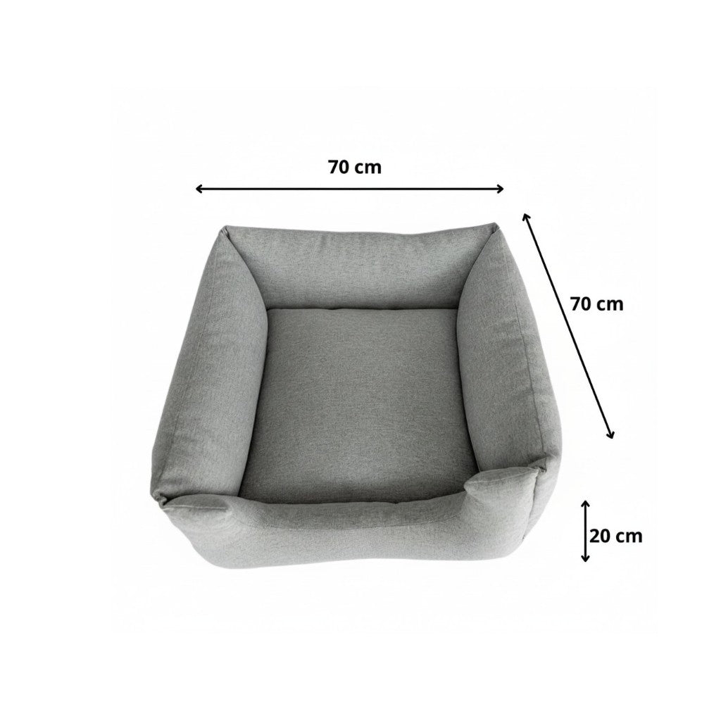 Cama Para Cachorro Quadrada conforto Cinza Urbano Drop