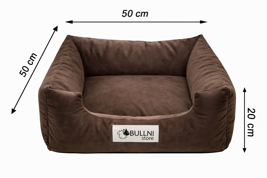 Cama Quadrada para Cachorro ou Gatos Super Luxo Bullni Marrom