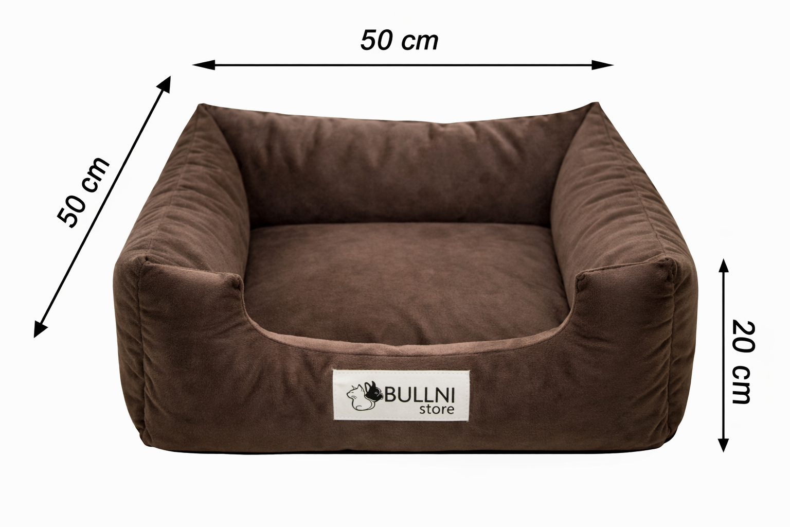 Cama Quadrada para Cachorro ou Gatos Super Luxo Bullni Marrom