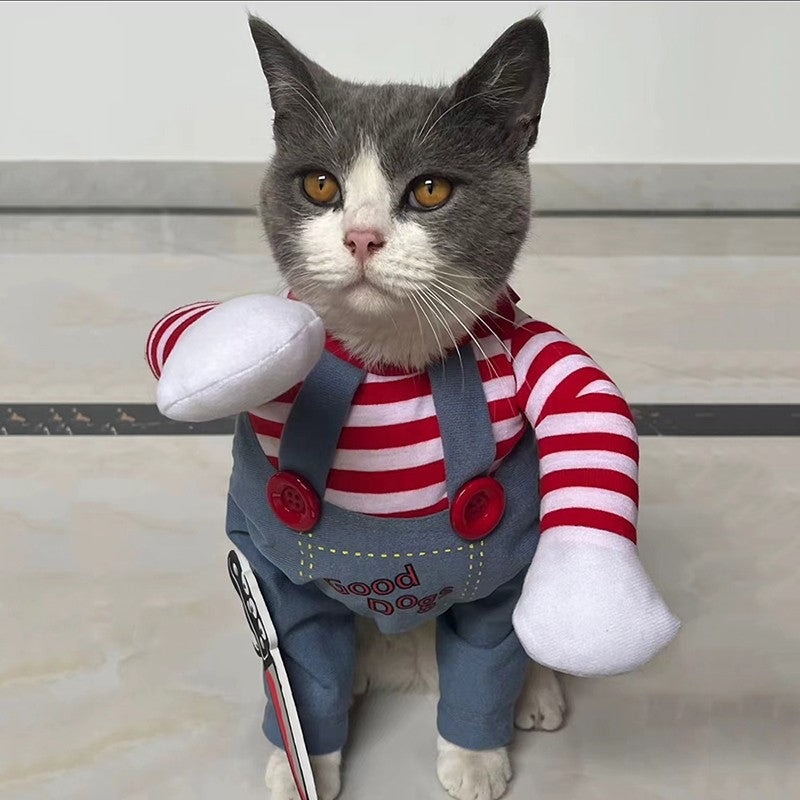 Roupa engraçada de cães e gatos halloween cosplay