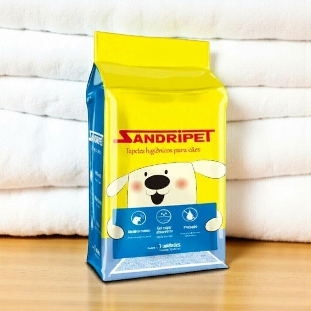 Tapete Higiênico Descartável para Cães 60x80cm c/7 unidades