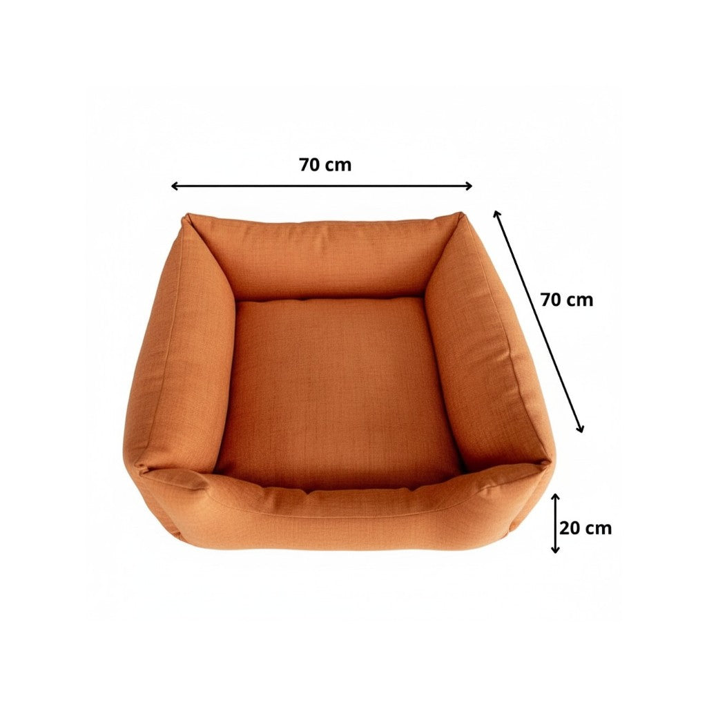 Cama Para Cachorro Quadrada conforto Laranja Drop