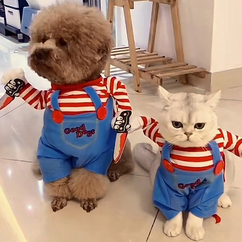 Roupa engraçada de cães e gatos halloween cosplay