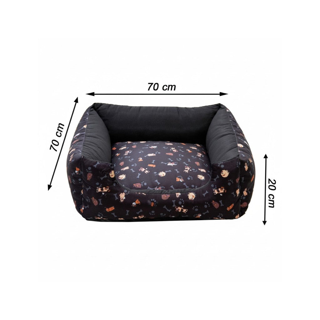 Cama Para Cachorro Quadrada conforto Preto Cachorro Drop