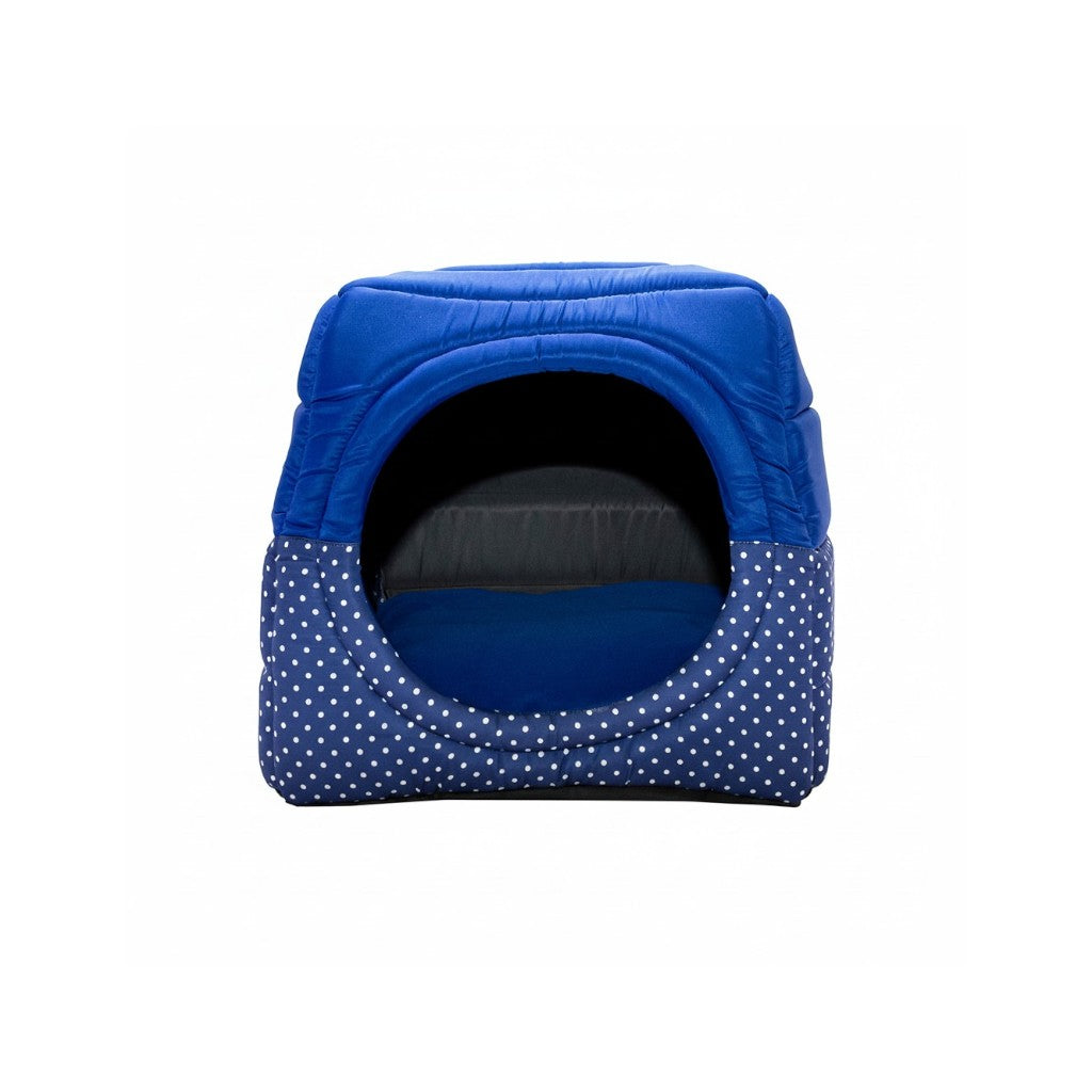 Toca Iglu Pet Cachorro Gato Confortável Azul Poa Drop