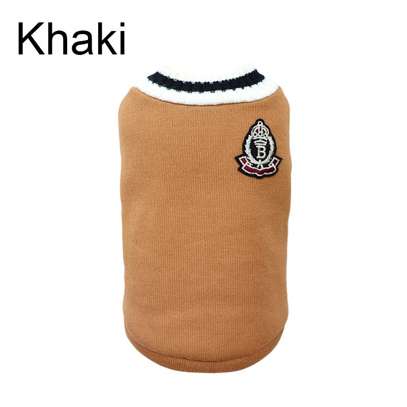 Roupa universitária para cães