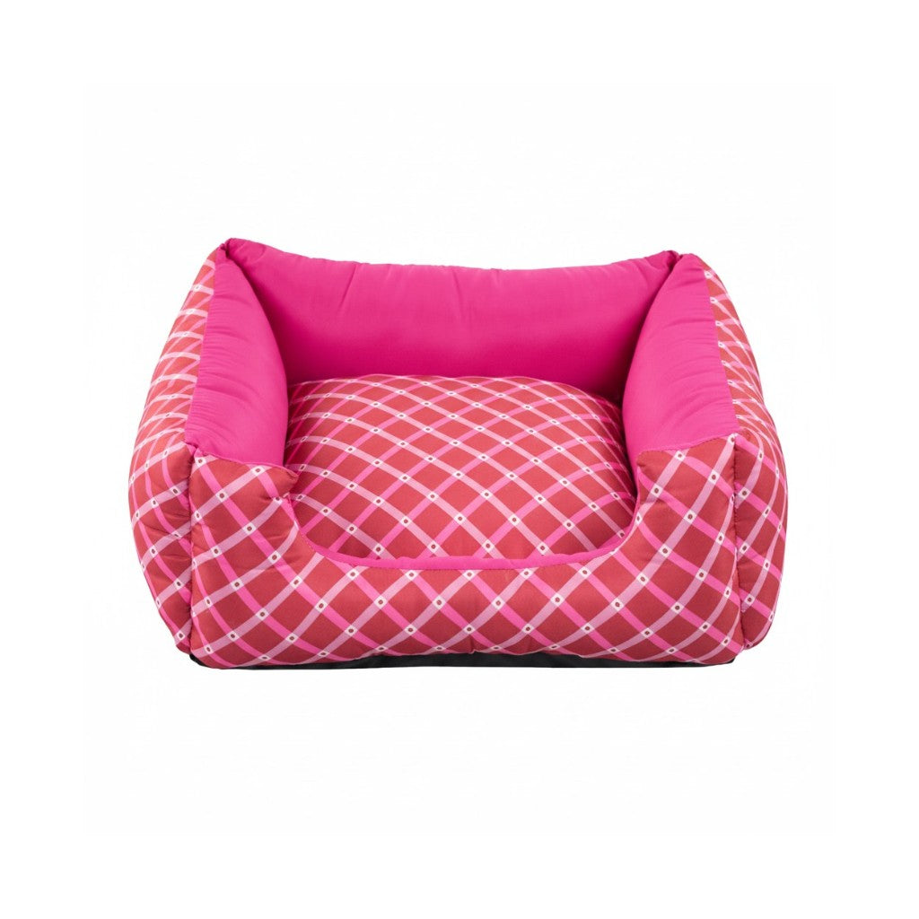 Cama Para Cachorro Quadrada conforto Rosa Geometrico Drop