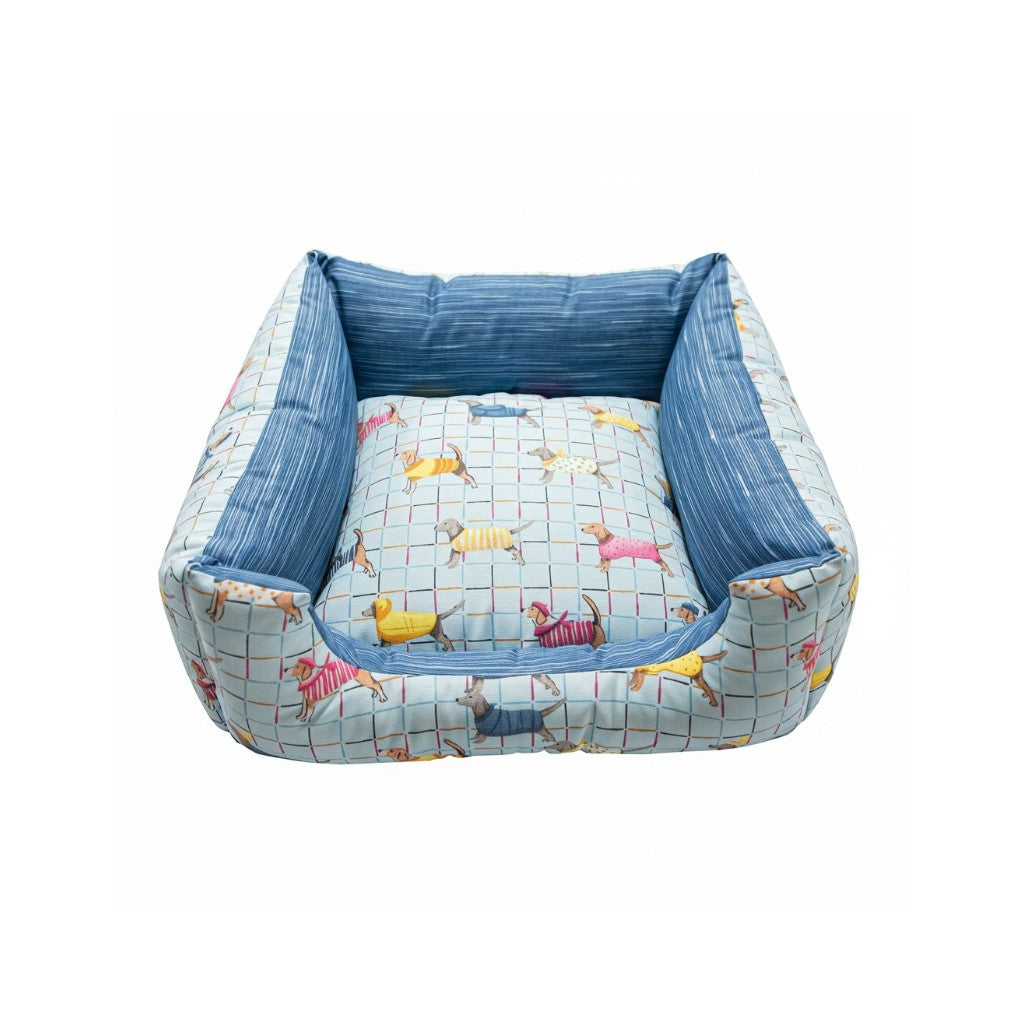 Cama Para Cachorro Quadrada impermeavel Azul Pets Drop