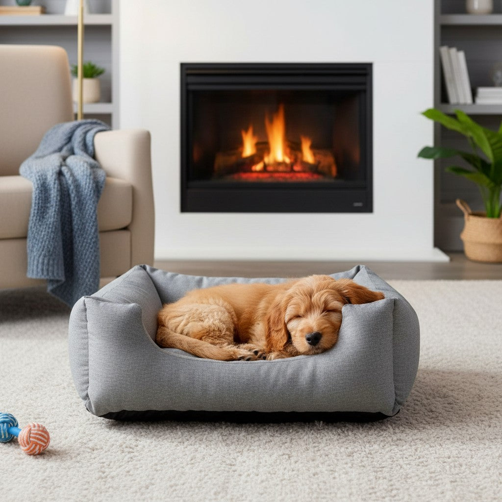 Cama Para Cachorro Quadrada conforto Cinza Urbano Drop