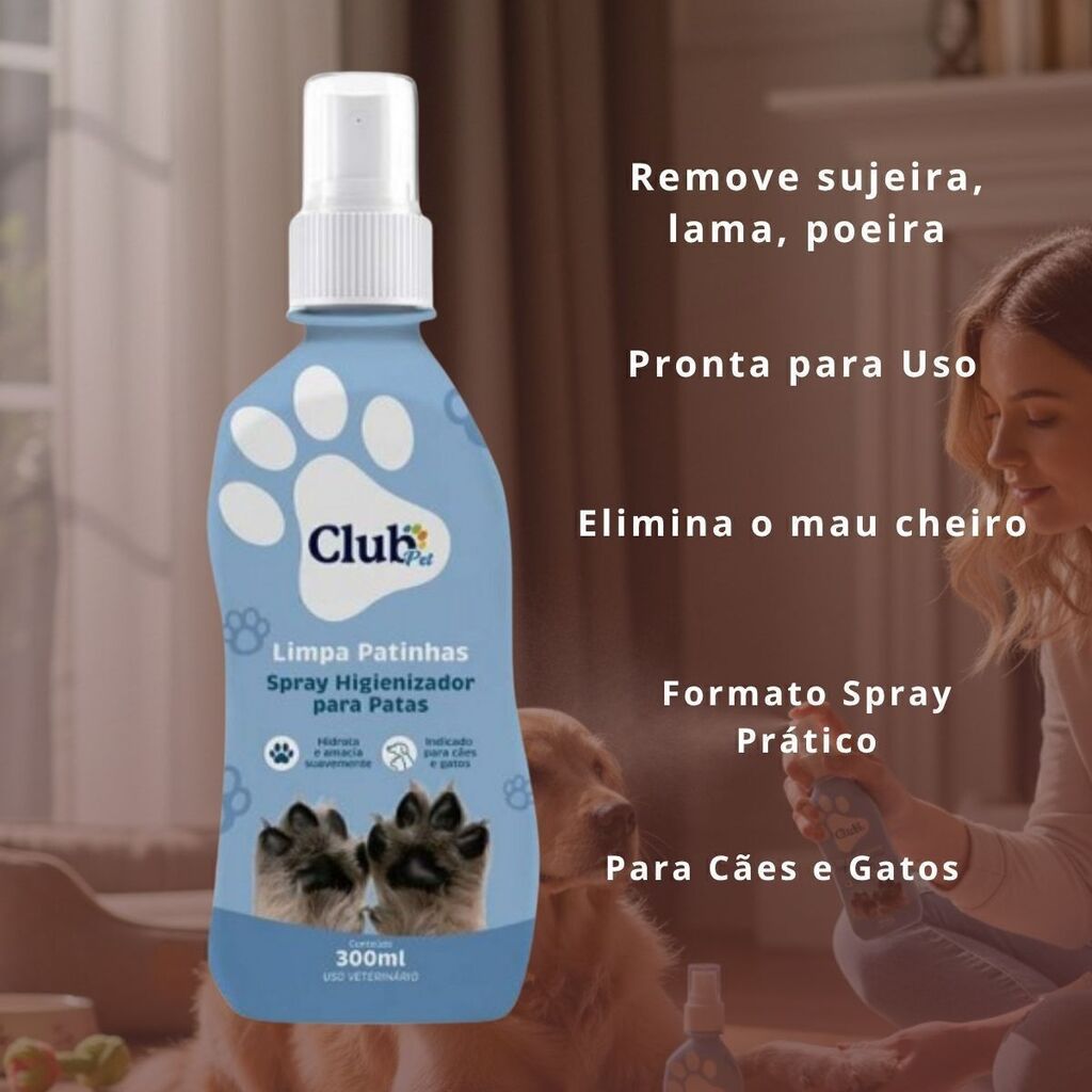 Higienizador Limpa Patas para Cachorro e Gato Spray 200ml