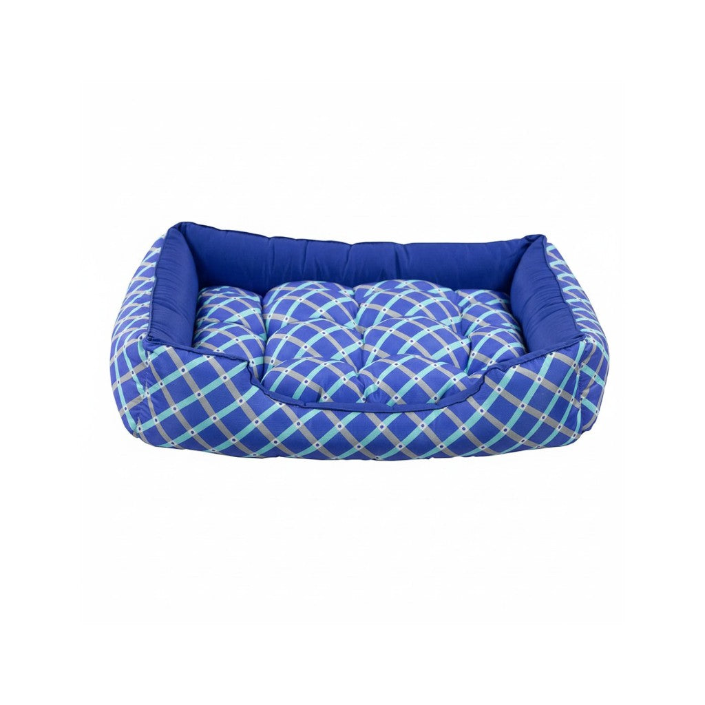 Cama Para Cachorro retangular Pet Azul Geometrico Drop