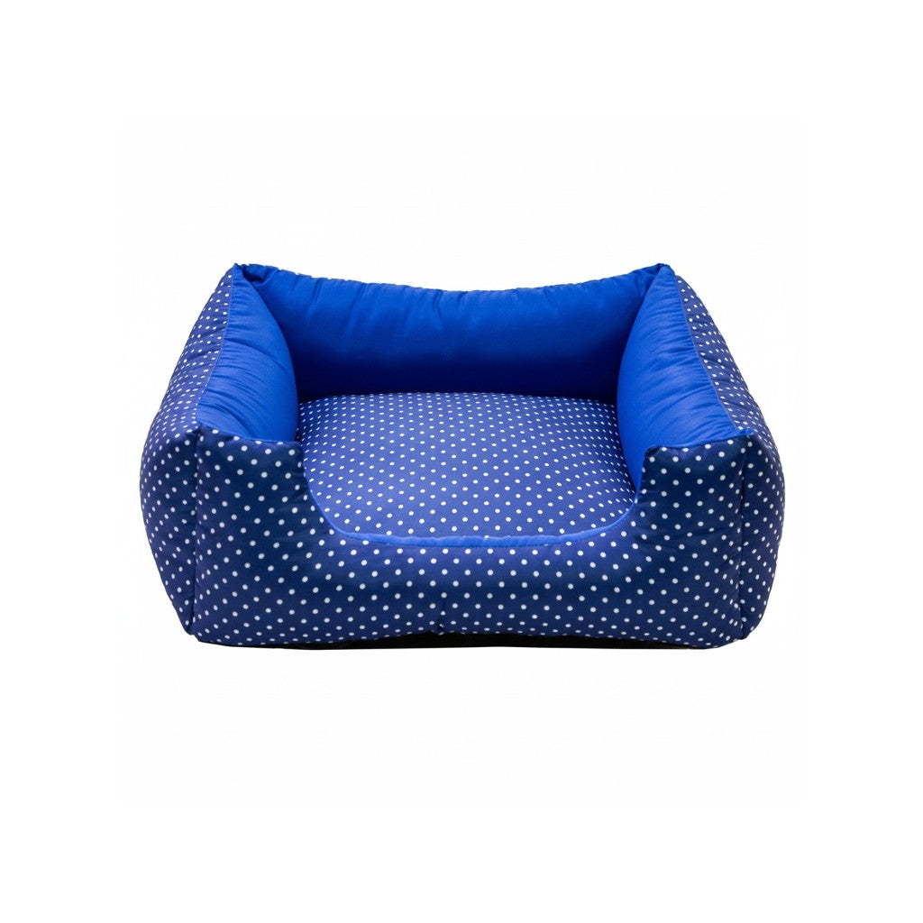 Cama Para Cachorro Quadrada conforto Azul Poa Drop
