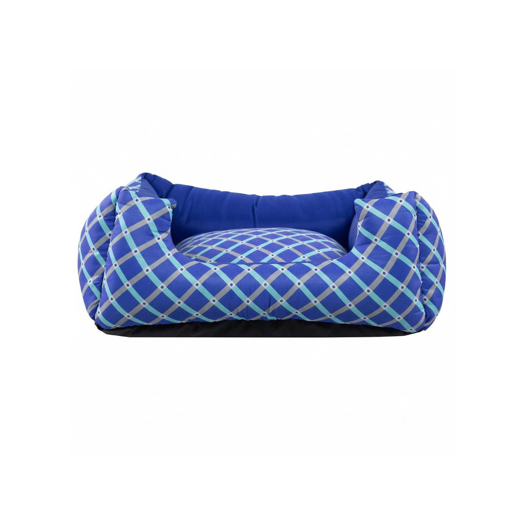 Cama Para Cachorro Quadrada conforto Azul Geometrico Drop