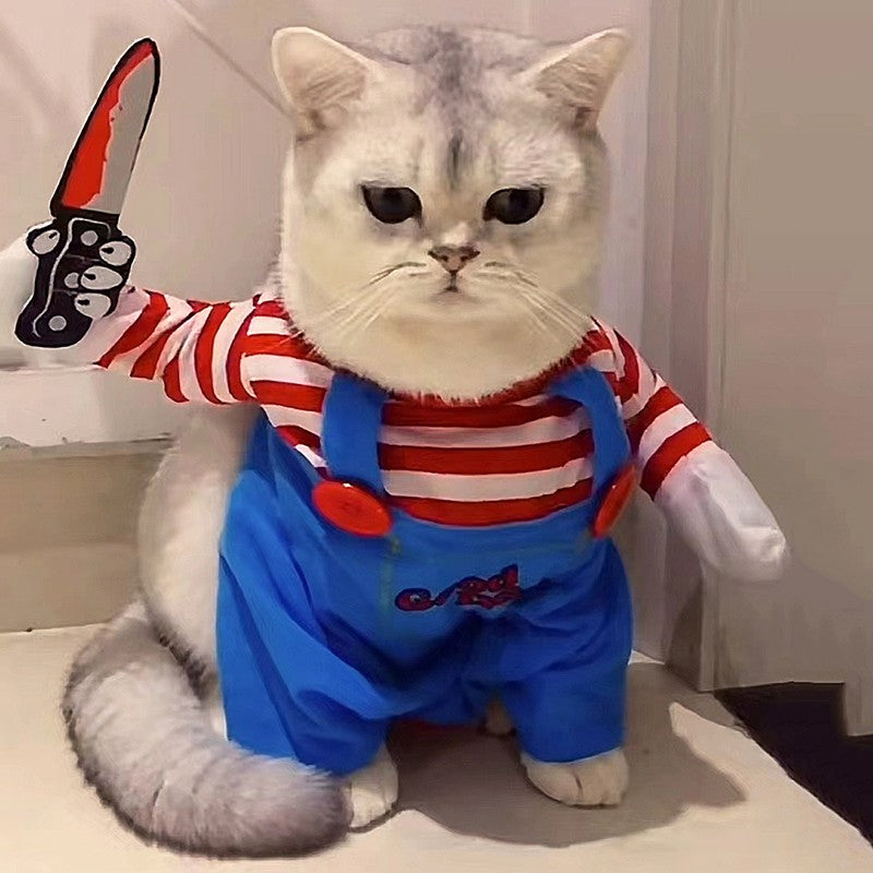 Roupa engraçada de cães e gatos halloween cosplay