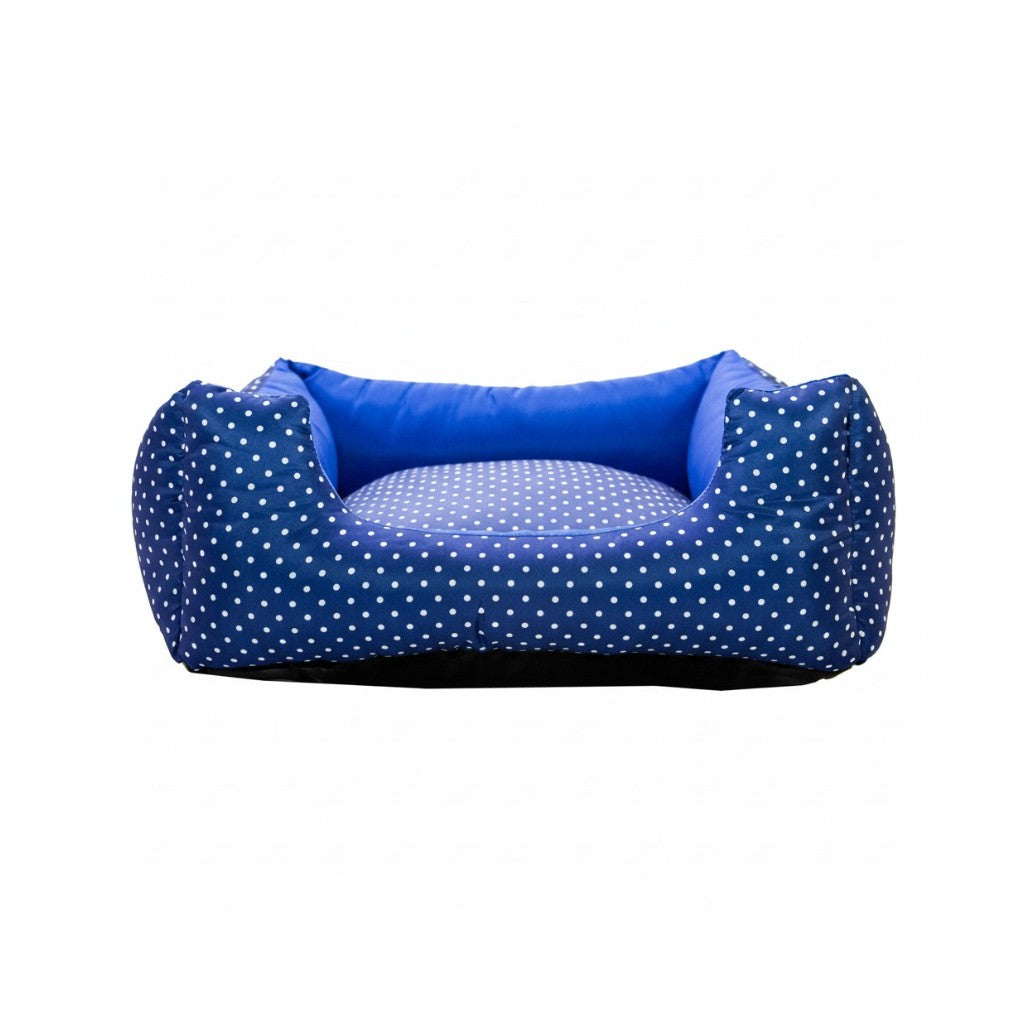 Cama Para Cachorro Quadrada conforto Azul Poa Drop