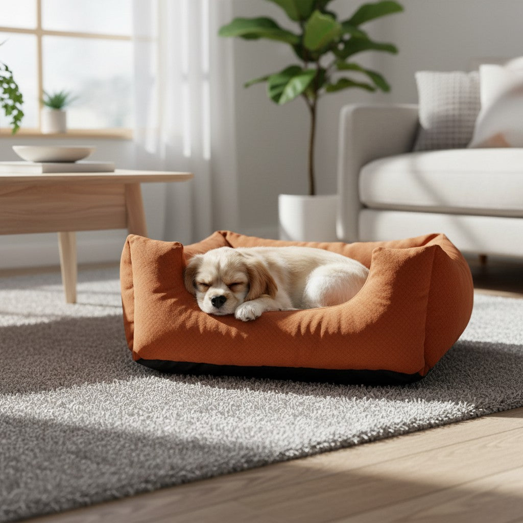 Cama Para Cachorro Quadrada conforto Laranja Drop