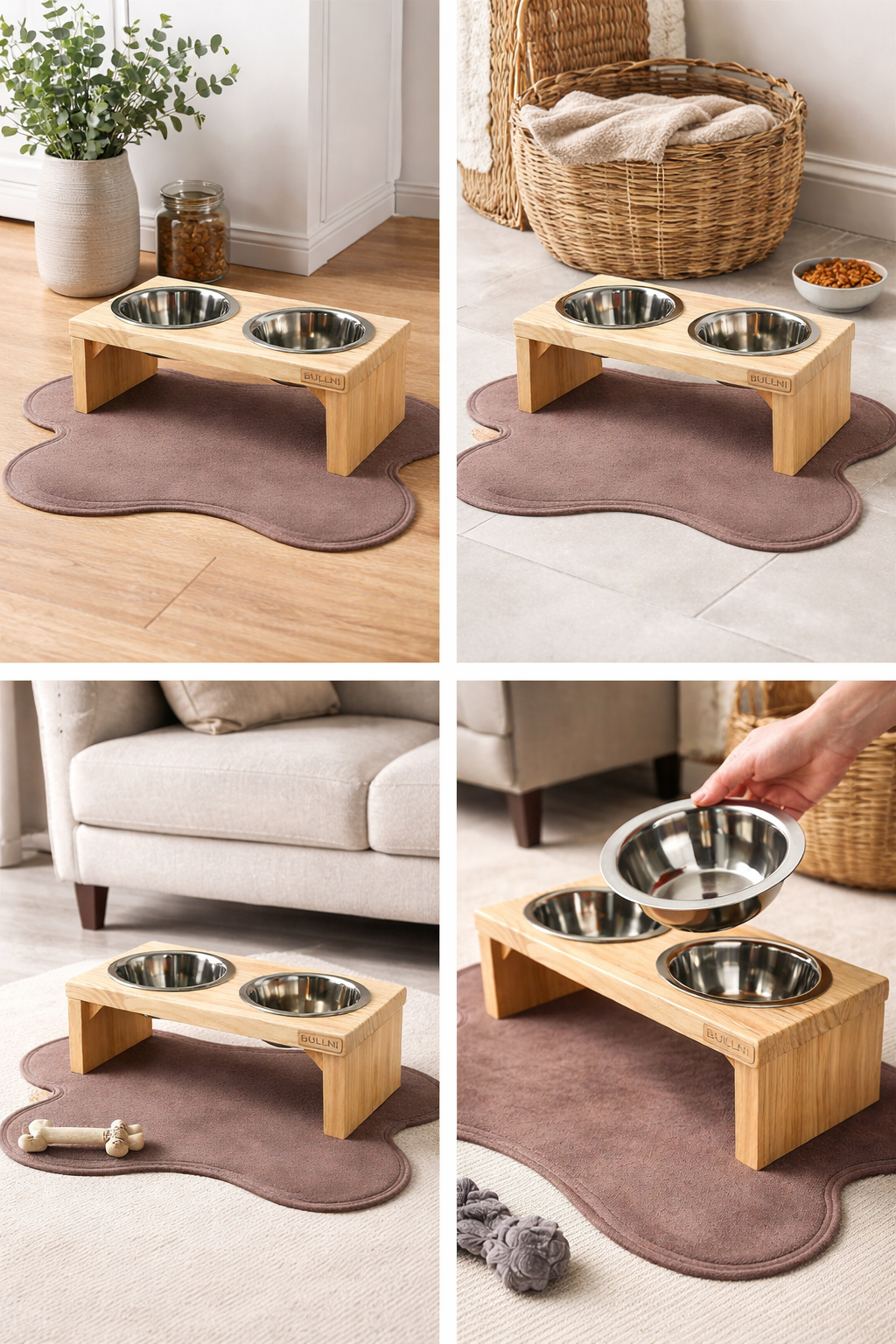 Kit comedouro personalizado+tapete de alimentação para cães
