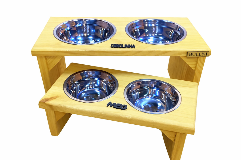 Comedouro Duplo Elevado Personalizado para cães