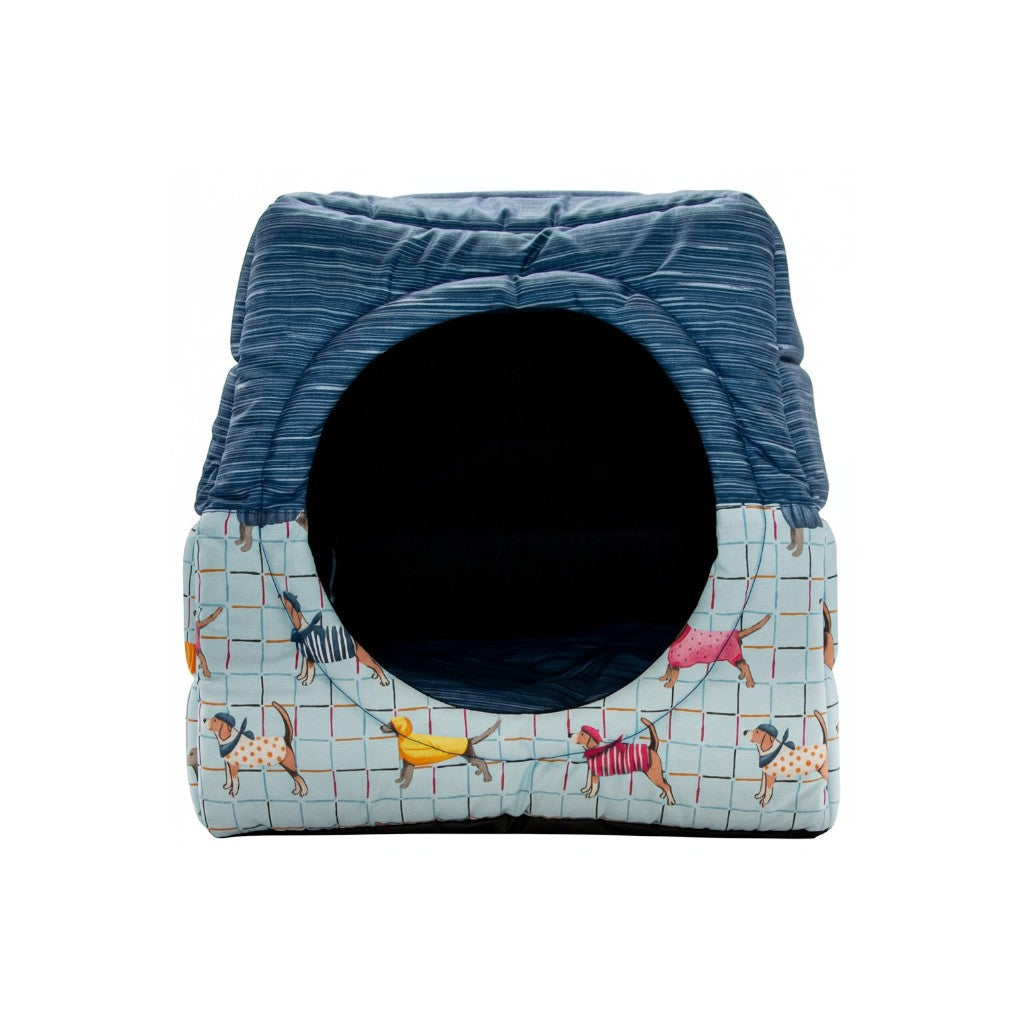 Toca Iglu Cachorro Gato Impermeavel Azul Pets Drop