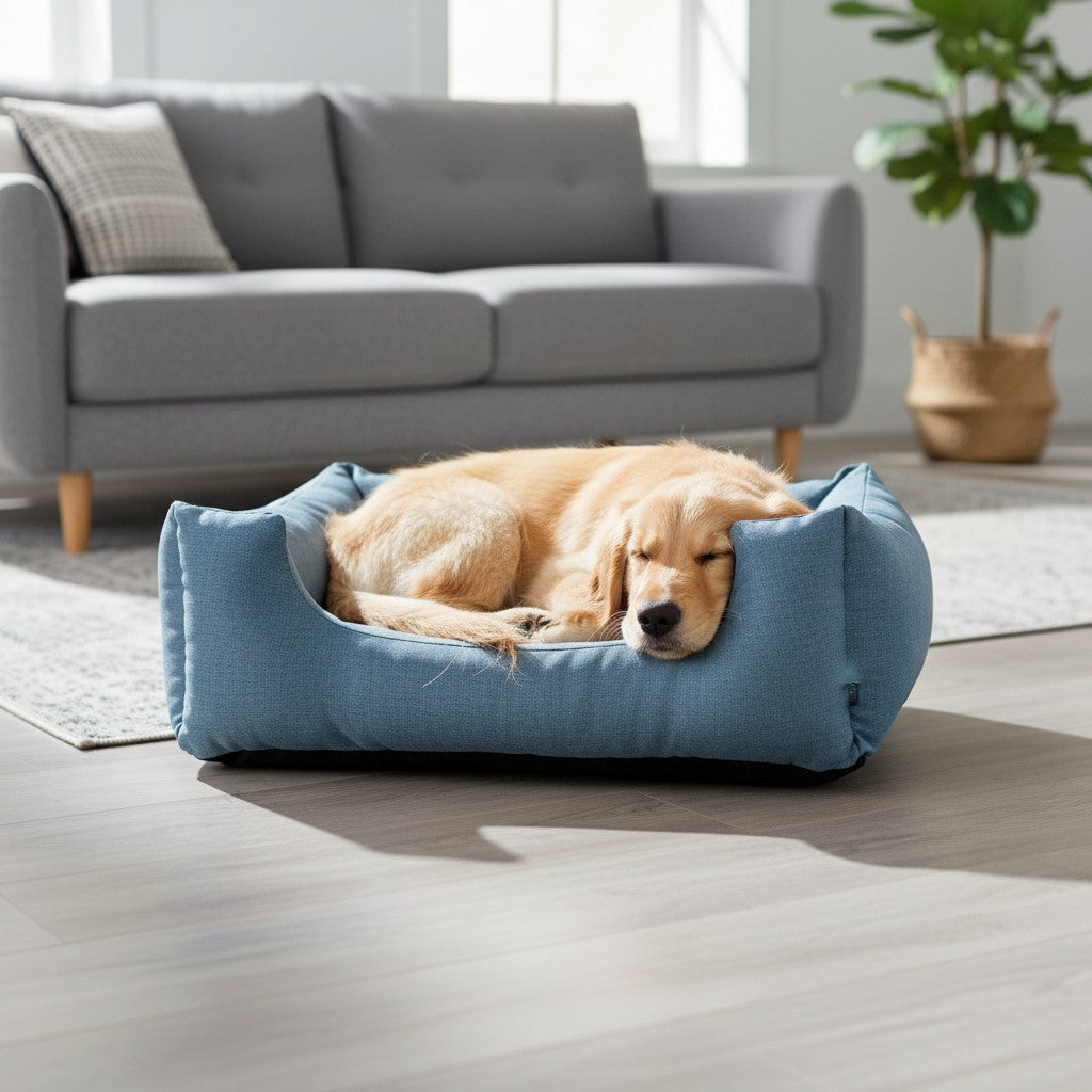 Cama Para Cachorro Quadrada conforto Azul Anil Drop