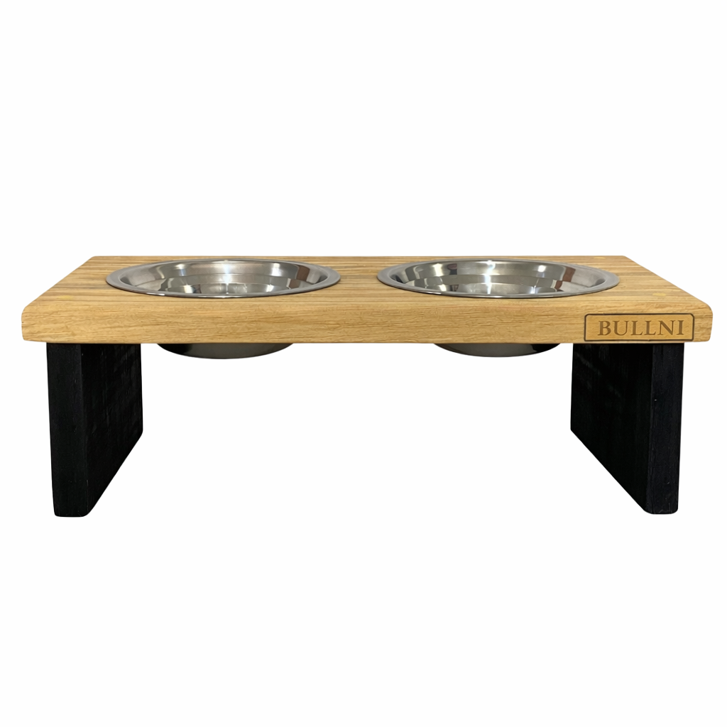 Comedouro Elevado e personalizado de Madeira para Pets Bullni Store
