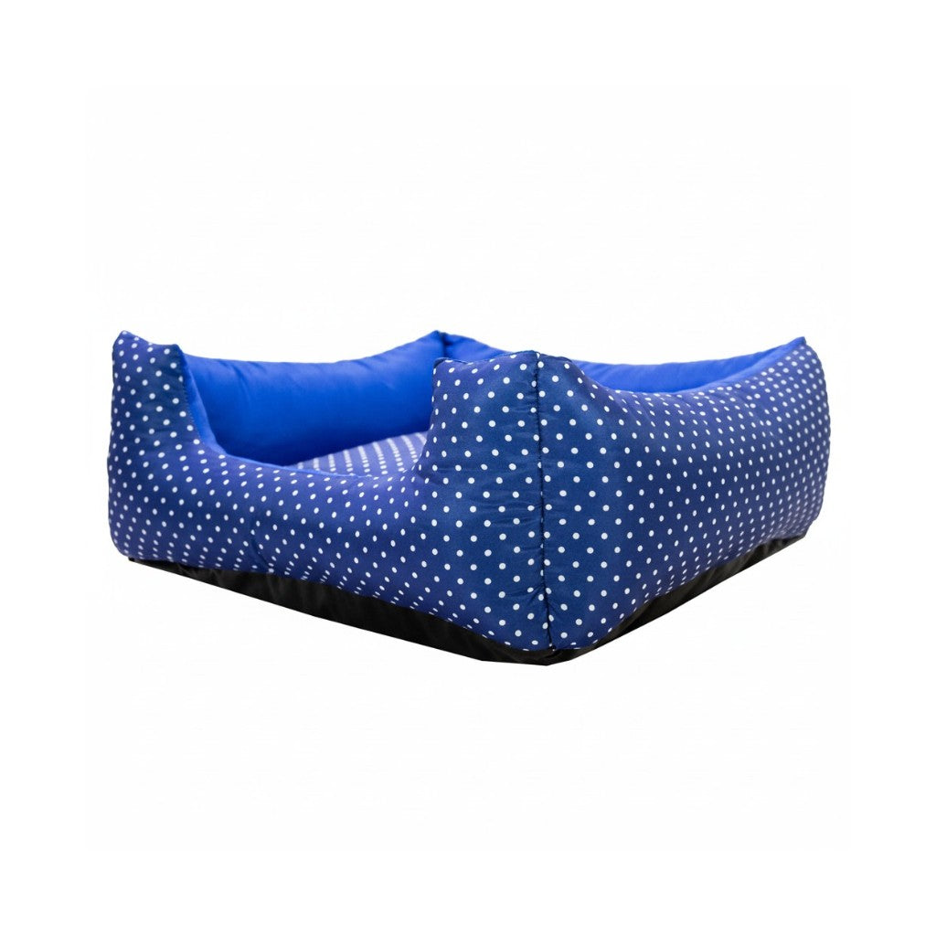 Cama Para Cachorro Quadrada conforto Azul Poa Drop