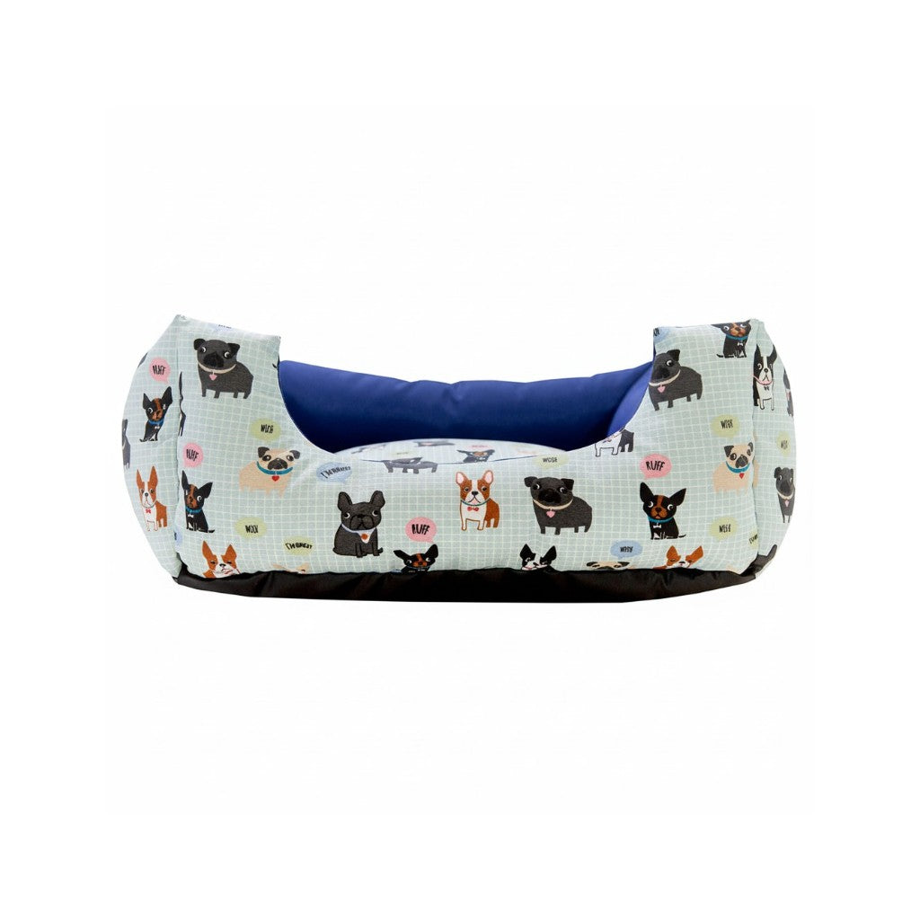 Cama Para Cachorro Quadrada impermeavel Azul Dog Drop