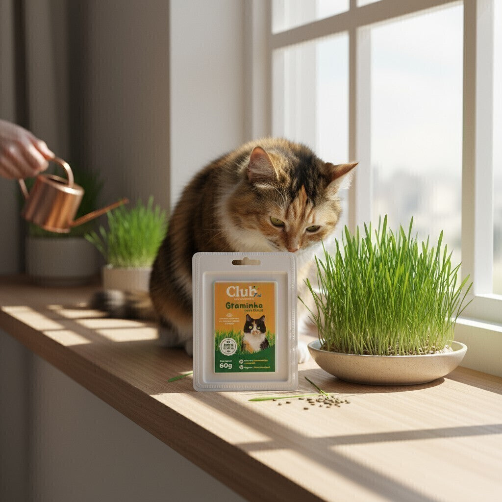 Graminha Gato 60g Auxilia Digestão e Anti Bola de Pelo