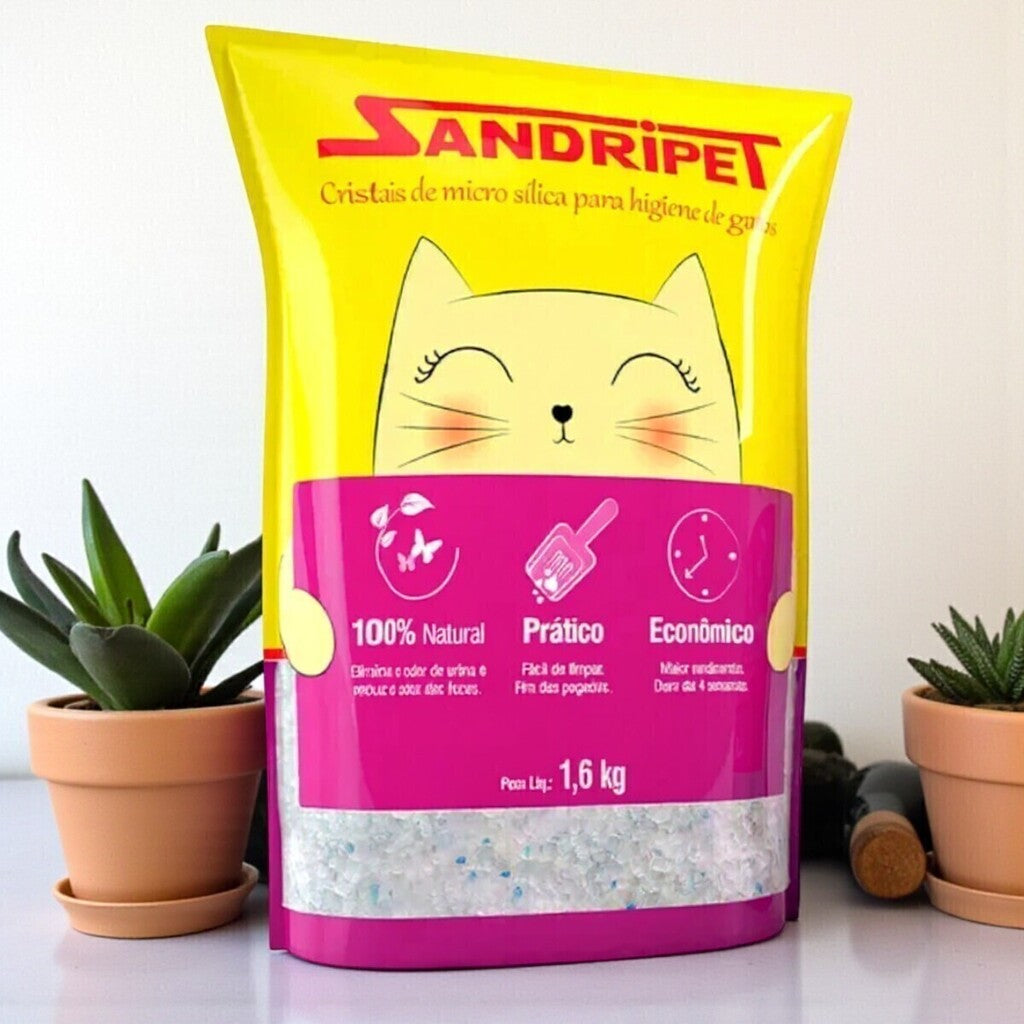 Areia Sílica Gato Grossa 1,6kg Alta Absorção