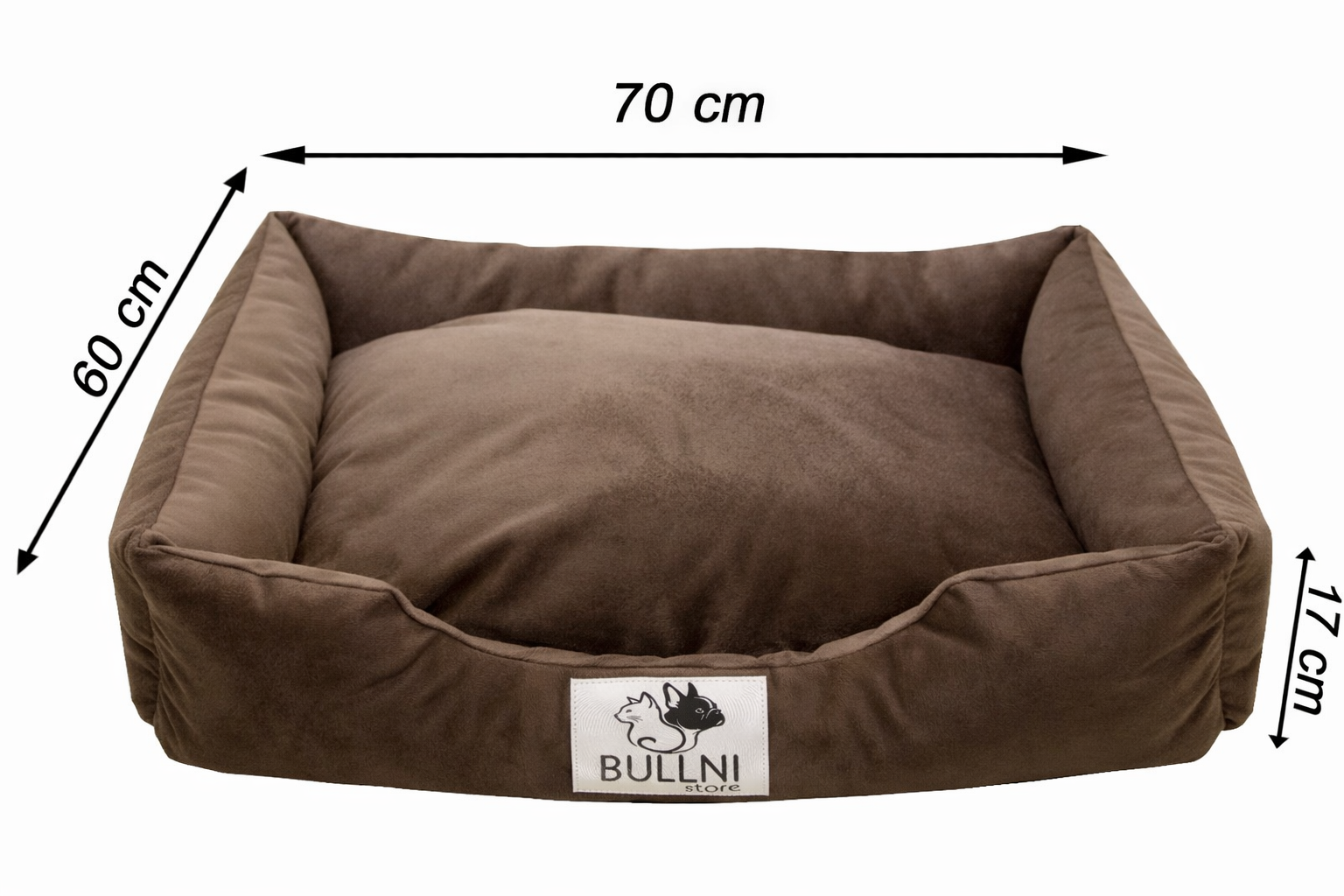 Cama Retangular para Cachorro ou Gato Bullni Super Luxo Marrom