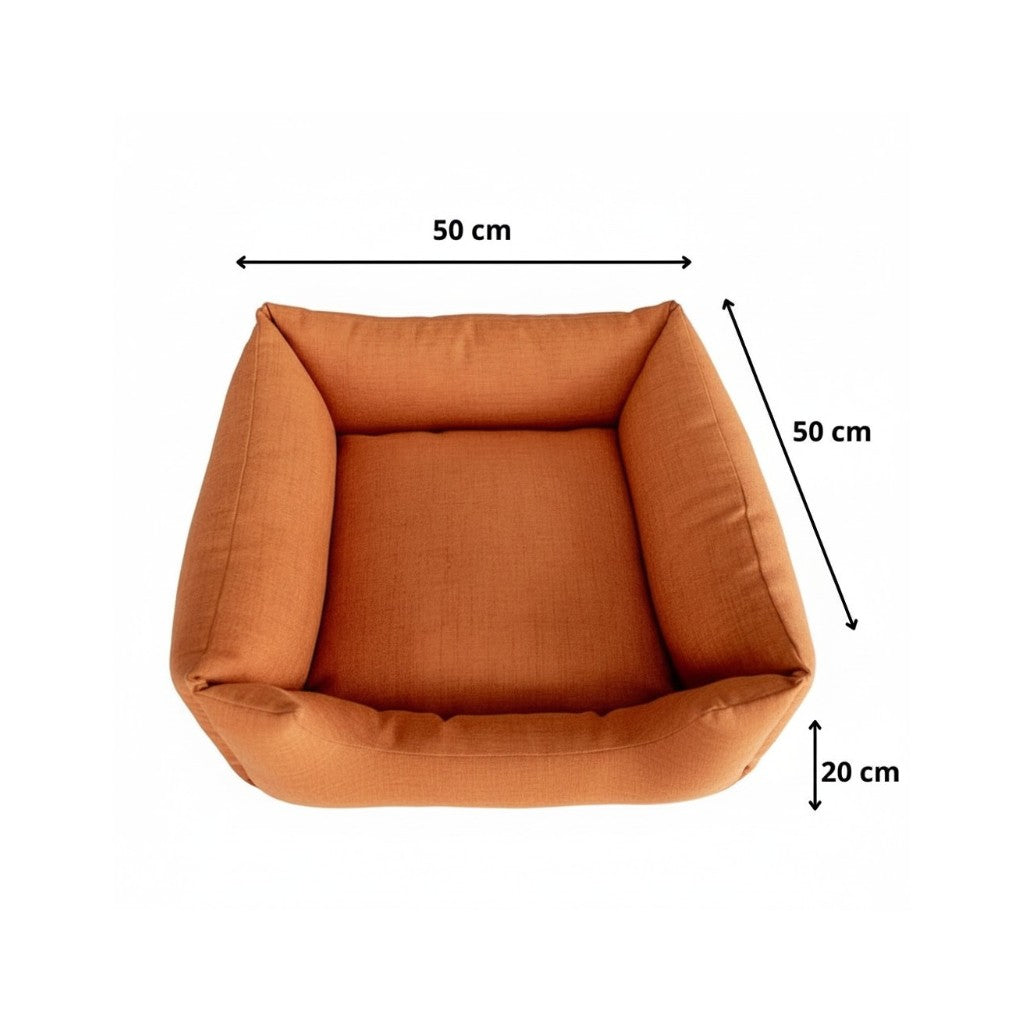 Cama Para Cachorro Quadrada conforto Laranja Drop