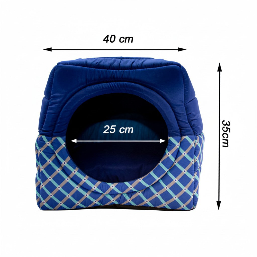 Toca Iglu Pet Cachorro Gato Confortável Azul Geometrico Drop
