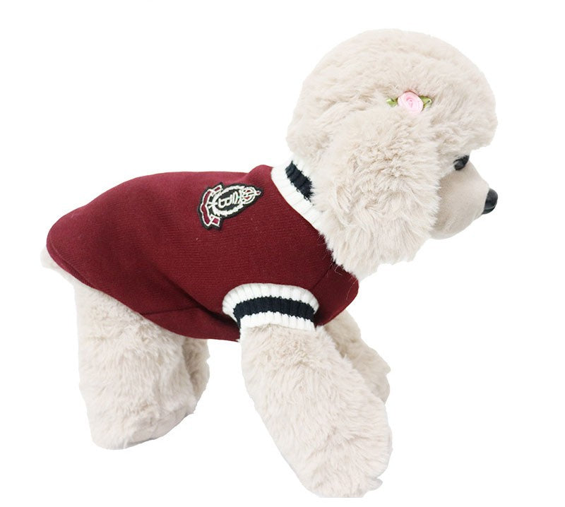 Roupa universitária para cães