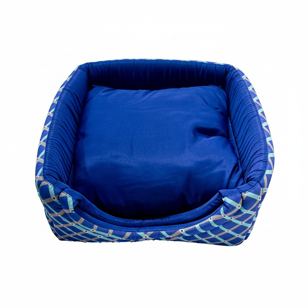 Toca Iglu Pet Cachorro Gato Confortável Azul Geometrico Drop