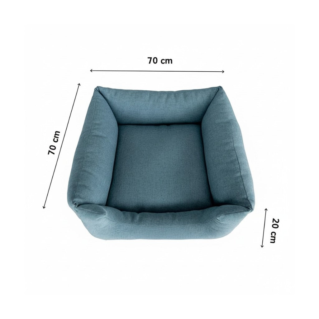 Cama Para Cachorro Quadrada conforto Azul Anil Drop