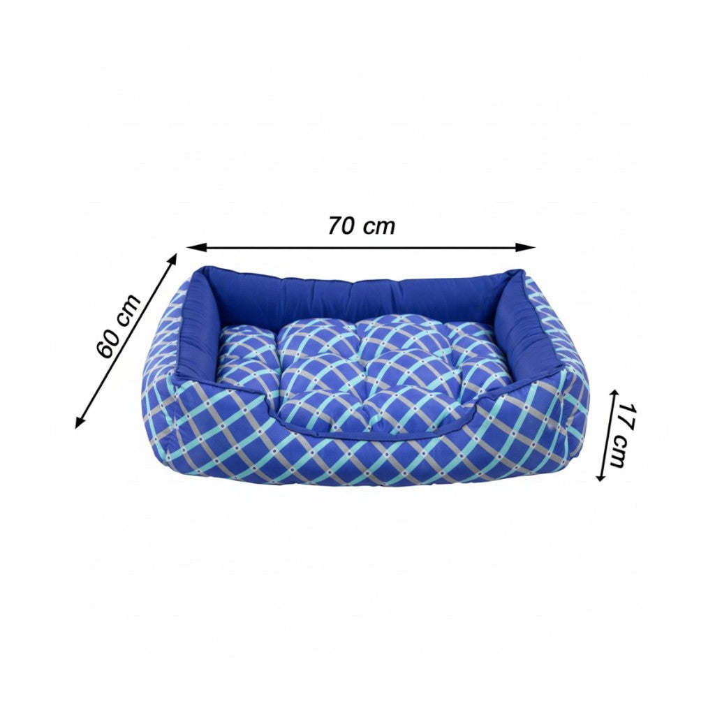 Cama Para Cachorro retangular Pet Azul Geometrico Drop
