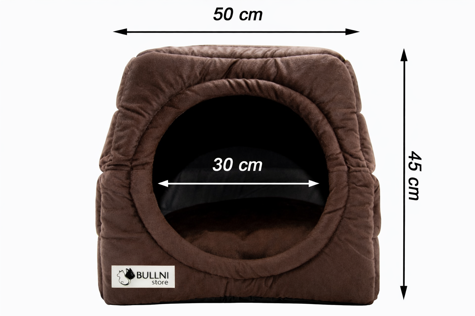 Cama Iglu e Toca Para Cachorro Bullni Marrom Super Luxo Tamanho:M