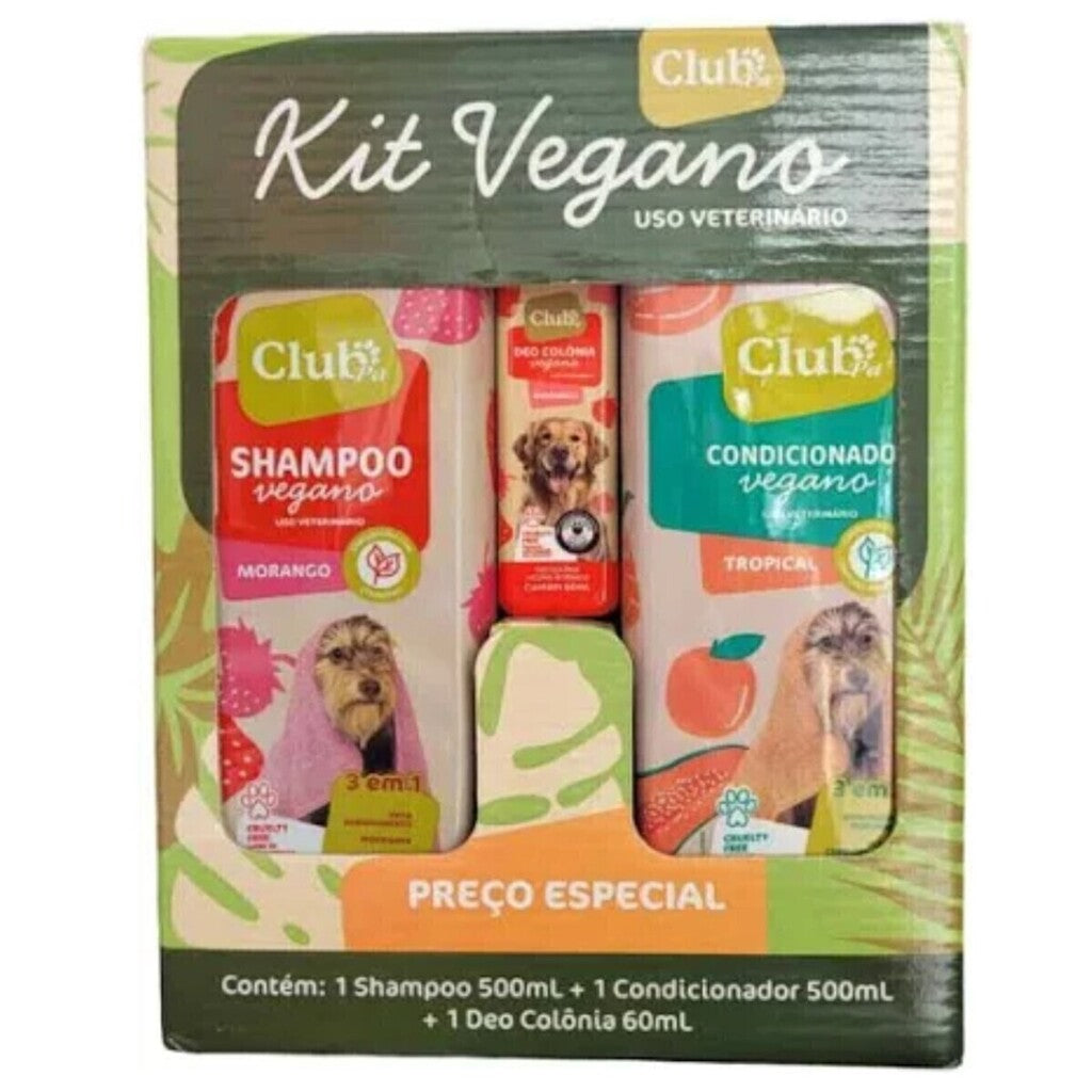 Kit Shampoo, Condicionador e Perfume Vegano Morango