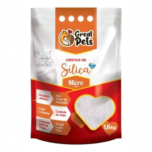 Areia Sílica Gato Fina 1,6kg Anti Odor Premium Drop