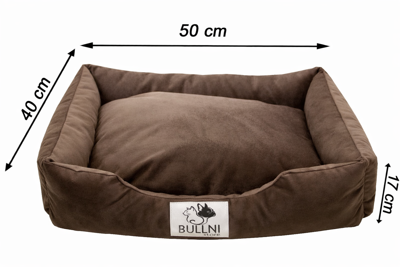 Cama Retangular para Cachorro ou Gato Bullni Super Luxo Marrom