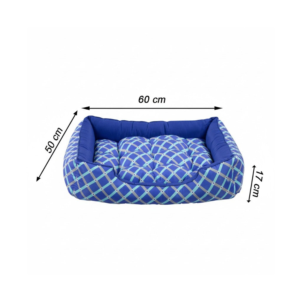 Cama Para Cachorro retangular Pet Azul Geometrico Drop