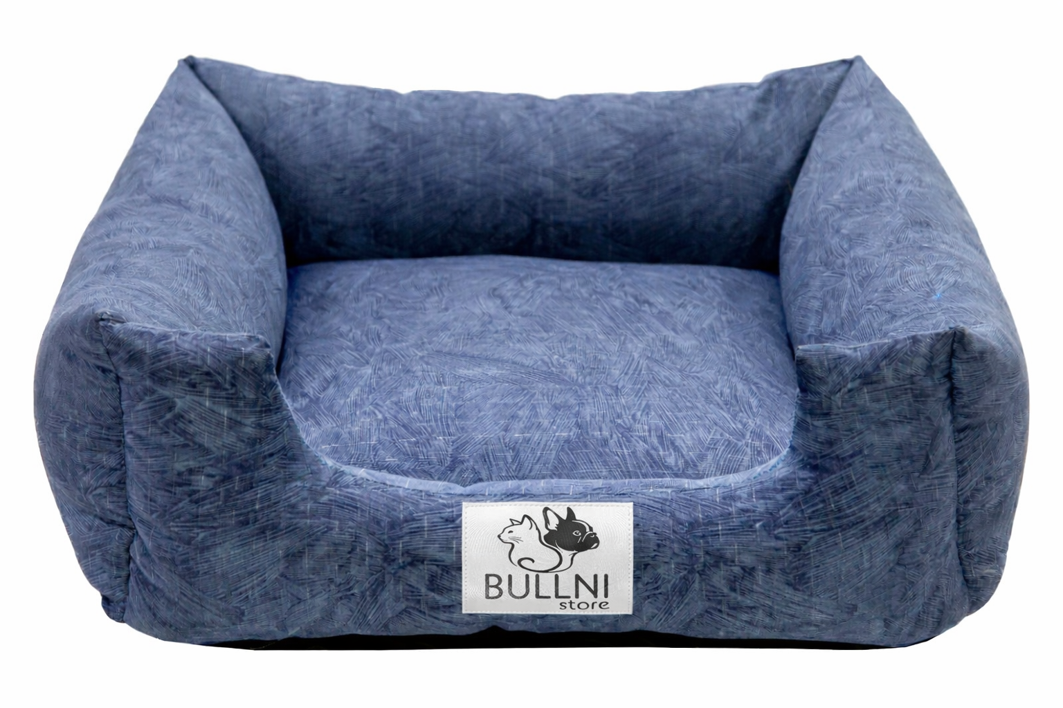 Cama Quadrada para Cachorro ou Gato Bullni Luxo Azul Petróleo
