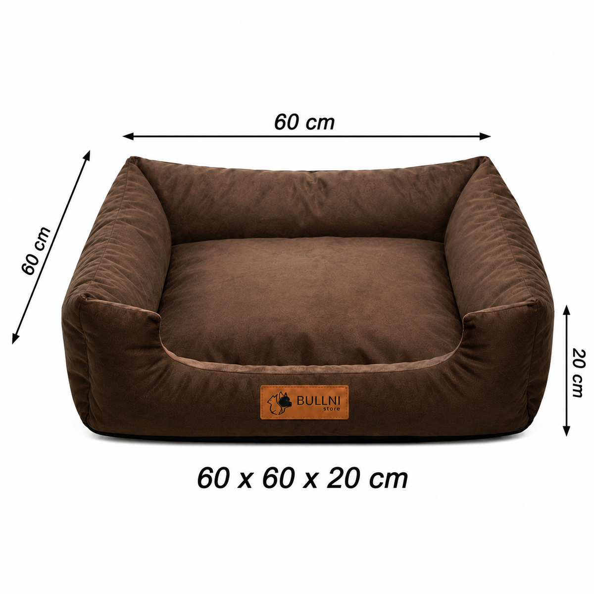 Cama Para Pets - Quadrada Marrom Liso Bullni Store