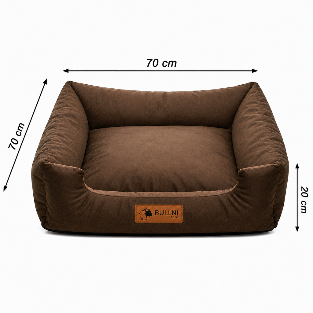 Cama Para Pets - Quadrada Marrom Liso Bullni Store