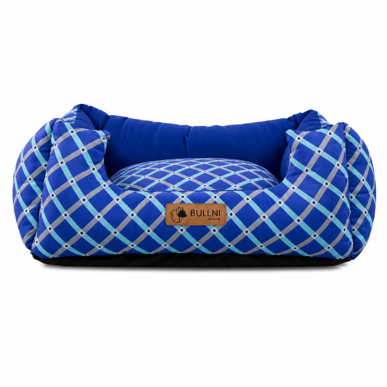 Cama Para Pets - Quadrada Azul xadrez Bullni Store