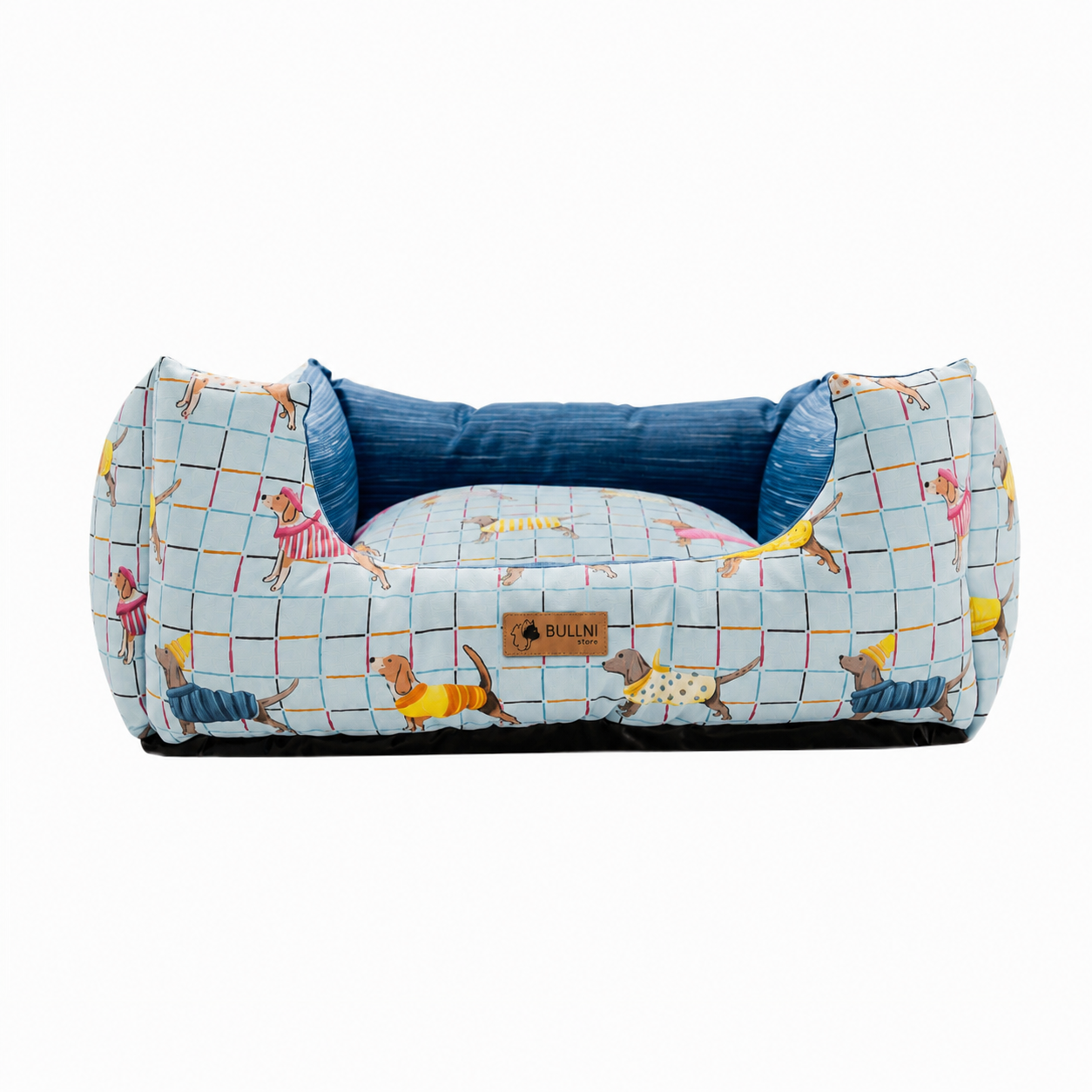 Cama Para Pets - Quadrada impermeável Azul Estampada Bullni Store