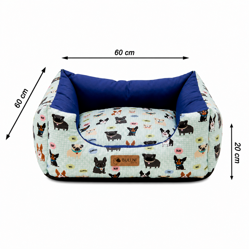 Cama Para Pets - Quadrada impermeável Estampa Bulldog Bullni Store